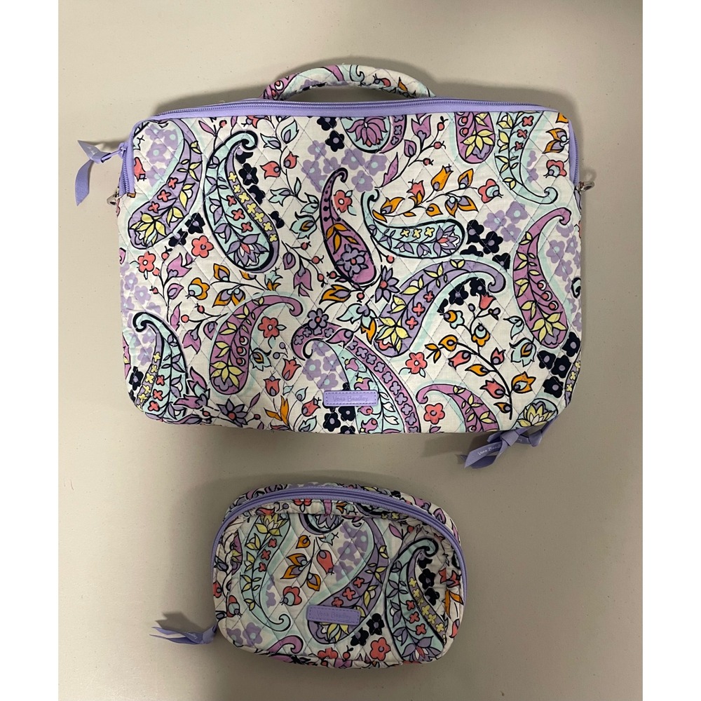 Vera Bradley Magdalena Paisley Soft Laptop Workstation Case & Tech/Cable Pouch